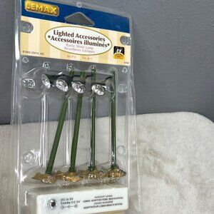 Lemax Rustic Street Lamp Set 4 Lighted Village Light Battery Power NIP Christmas